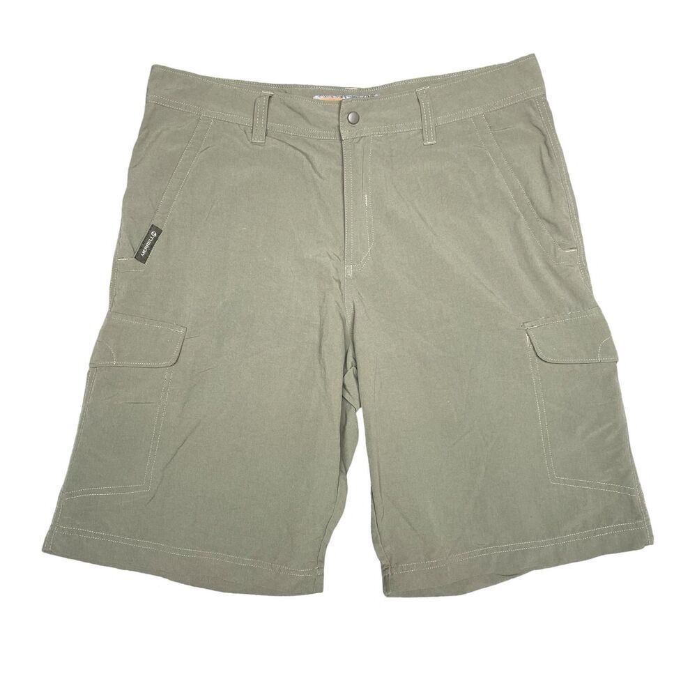 Merrell Mens 32 Opti-Wick UPF 50+ Outdoor Trail Cargo Shorts Green